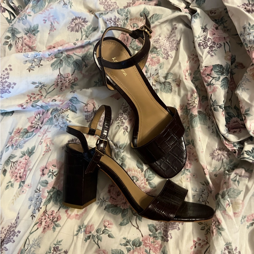 Brown Croc Heels